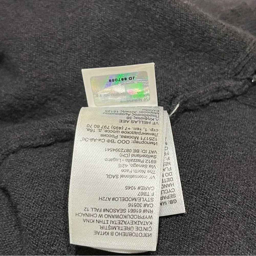 THE NORTH FACE Black Wool Blend‎ 1/4 Zip Sweater Sz Large Long Sleeve Pullover